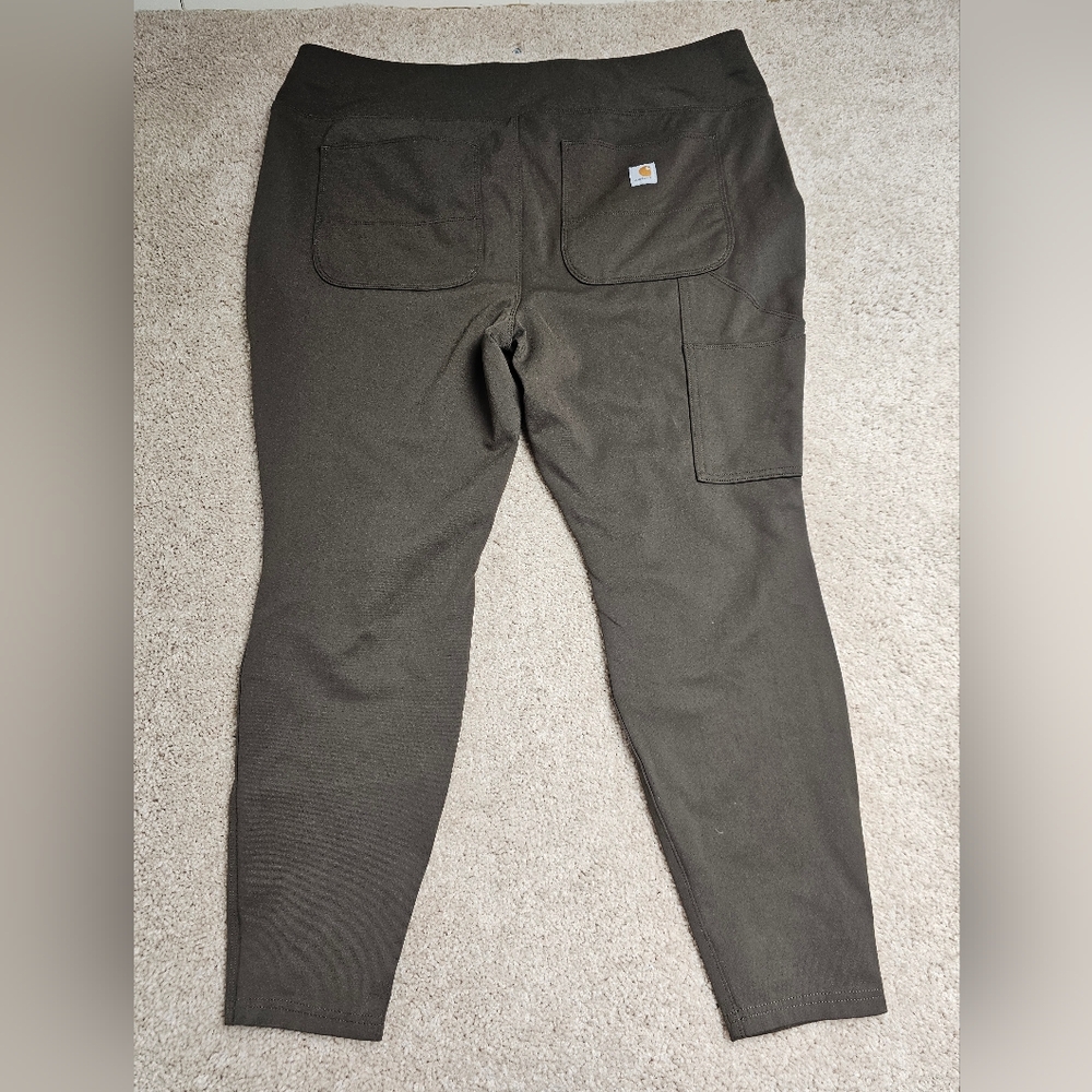 Women's Carhart Force Fitted Midweight Utility Leggings in Brown Size 1X - Picture 6 of 7